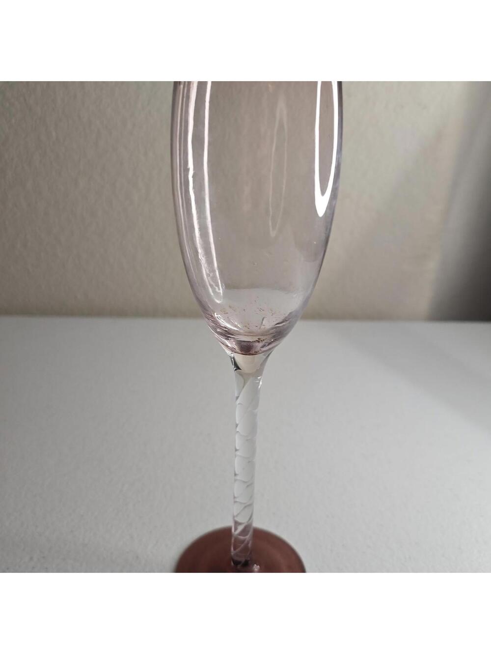 Vintage Purple Wine Champagne Glass with Extra Long Spiral Stem
